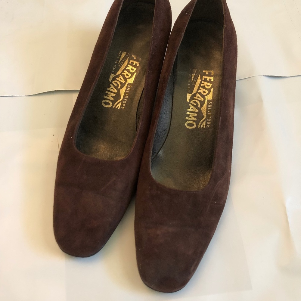 Ferragamo suede brown shoes S- 8